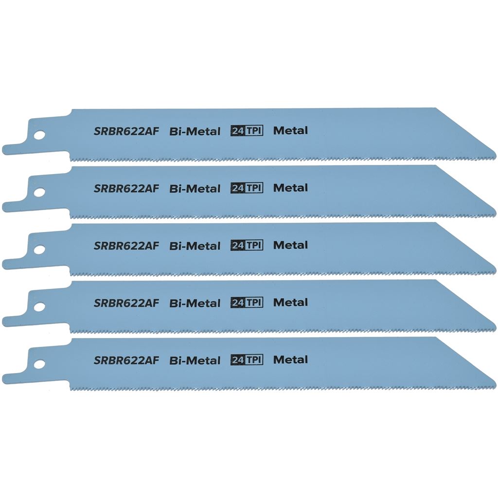 Reciprocating Saw Blade Metal 150mm 24tpi Bi Metal Pack of 5