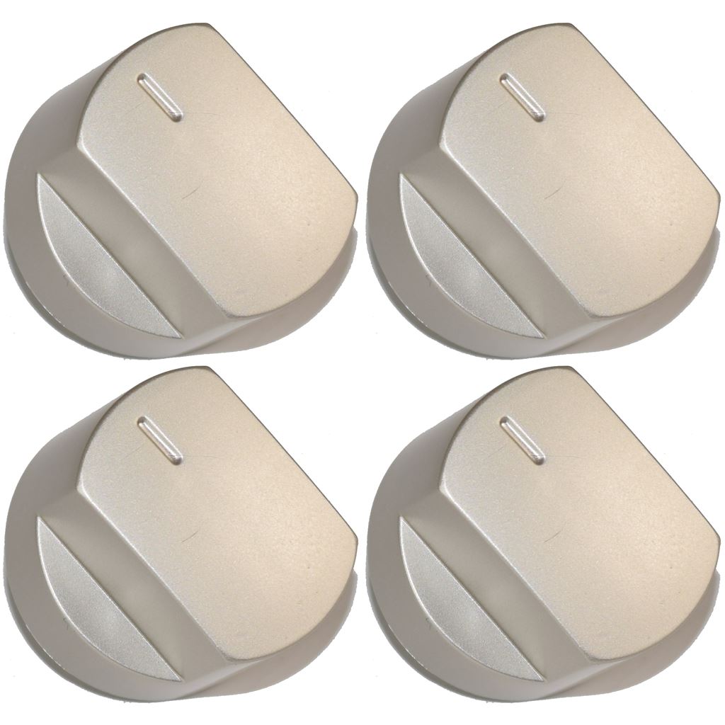 Stoves Compatible Silver Replacement Main Oven Cooker Hob Grill Control Knobs Pack of 4