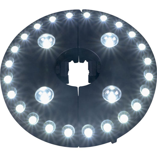 Wireless Battery Powered 28 LED Umbrella Light With 3 Brightness Settings - Attach to umbrellas and parasols with the hooks or clamp for an instant light source