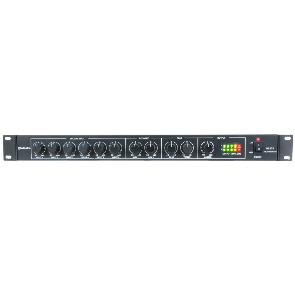 1U Mic/Line Rack Mixer - ML622 6 + 2 Aux