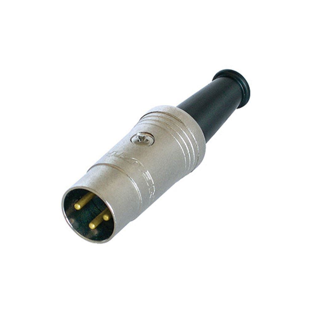 REAN DIN Male Cable Plug with Rubber Boot