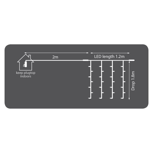 Connectable LED Outdoor Curtain Lights - 102 CW - 102CUR-CW