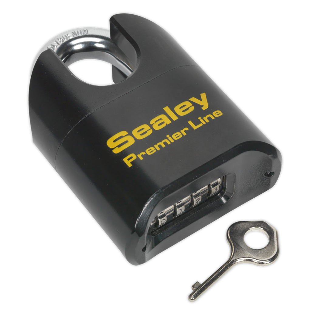 Steel Body Combination Padlock Shrouded Shackle 62mm