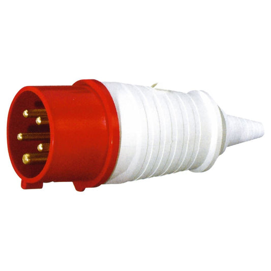 400 V Red 16 A 5 Contact High Current In-line Plug