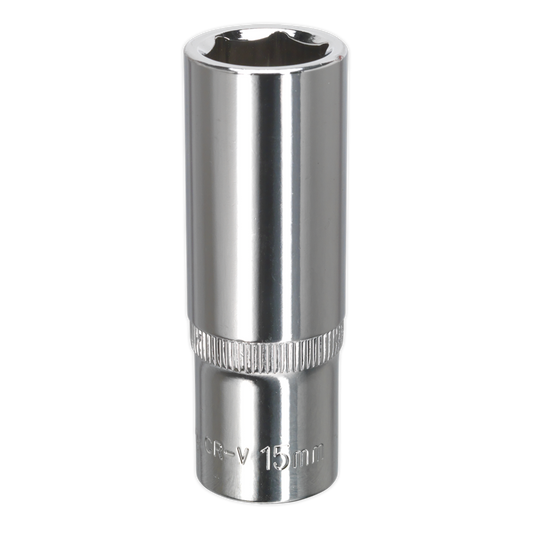 WallDrive&#174; Socket 15mm Deep 3/8"Sq Drive Fully Polished