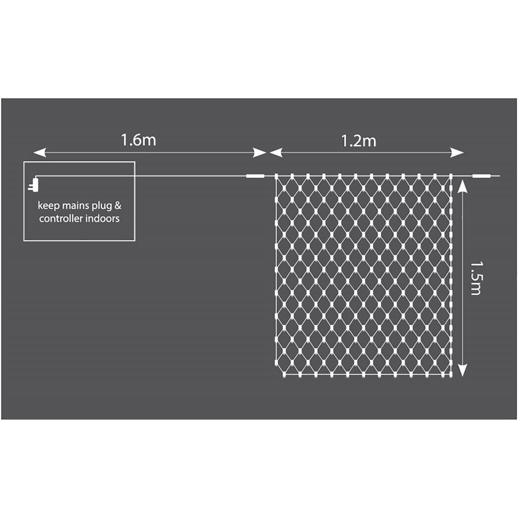 Connectable Outdoor LED Net Lights - 144 WW - 144NET-WW