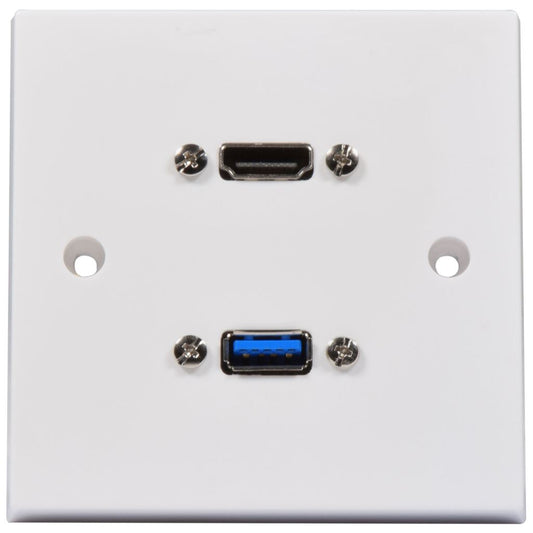 Multimedia Wallplate with 8K HDMI and USB3.0 Sockets