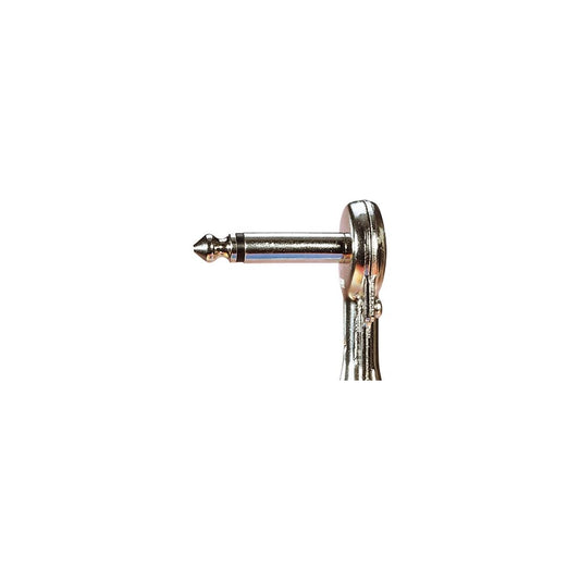 6.35 mm Right Angled Mono Metal Jack Plug with Solder Terminals