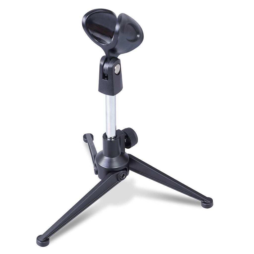 Compact Table Top Microphone Stand With Microphone Clip
