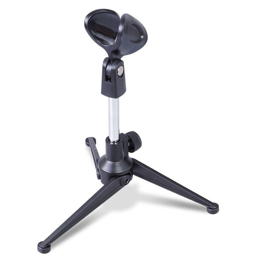 Compact Table Top Microphone Stand With Microphone Clip