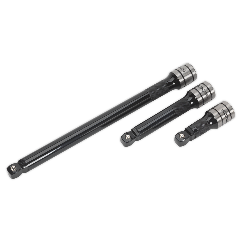 Wobble/Rigid Extension Bar Set 3pc 1/2"Sq Drive Black Series