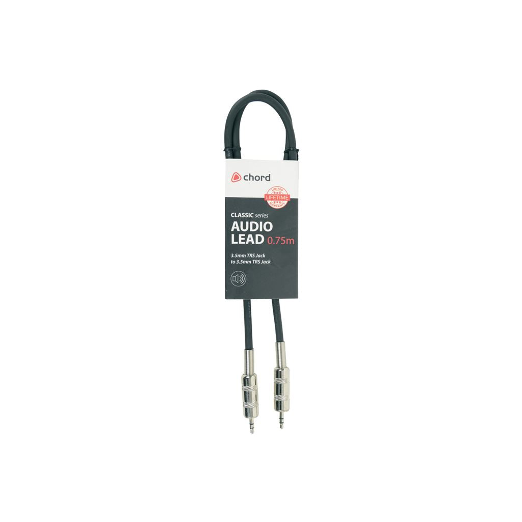 Classic Audio Leads 3.5mm TRS Jack Plug - 3.5mm TRS Jack Plug - 0.75m - S3J075