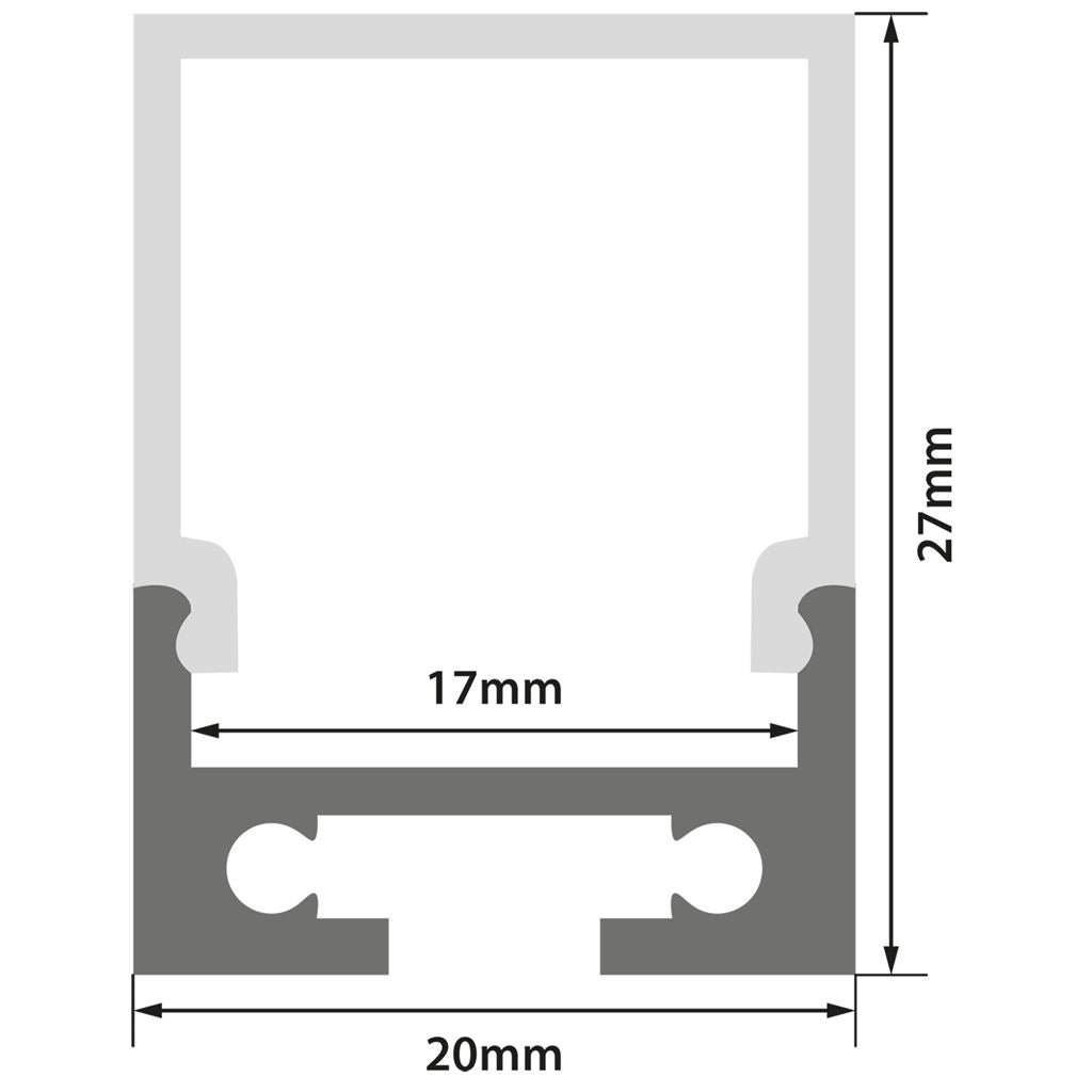 Aluminium LED Tape Profile - Batten - 2m - AL2-B2620