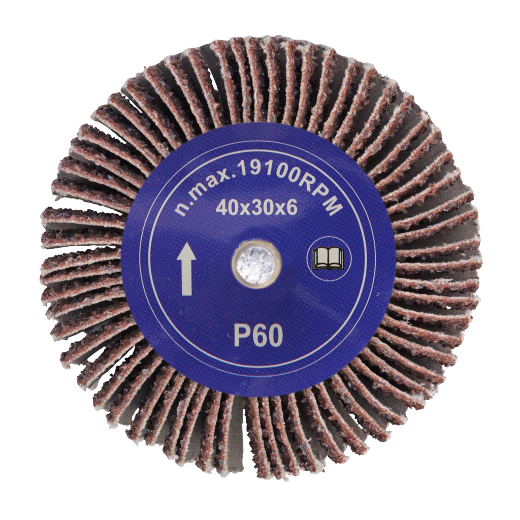 Flap Wheel &#216;40 x 30mm 60Grit 6mm Shaft