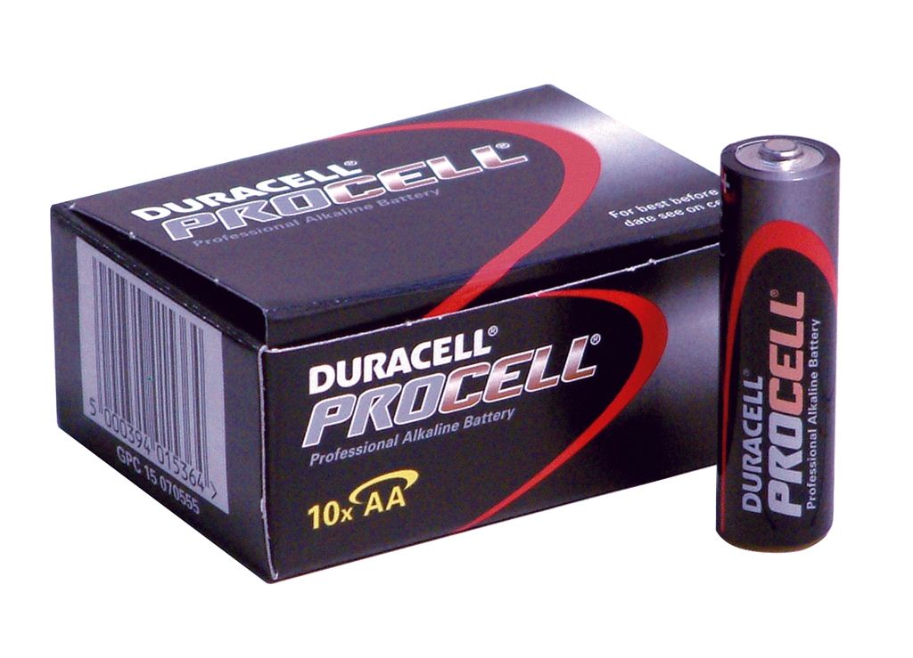 Duracell Procell Alkaline Batteries. Box of 10