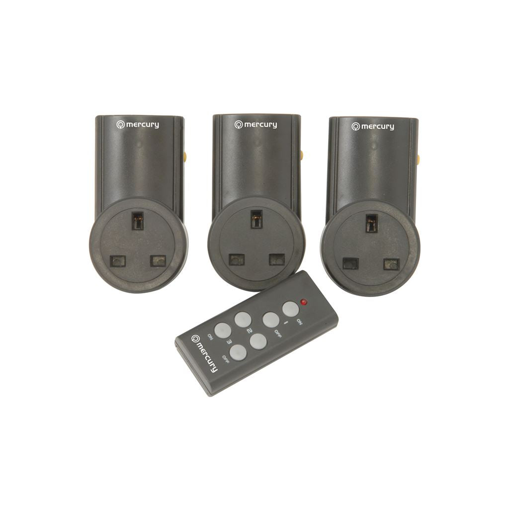 Wireless Remote Control Mains Sockets - Set of 3 - RC3 RF controlled