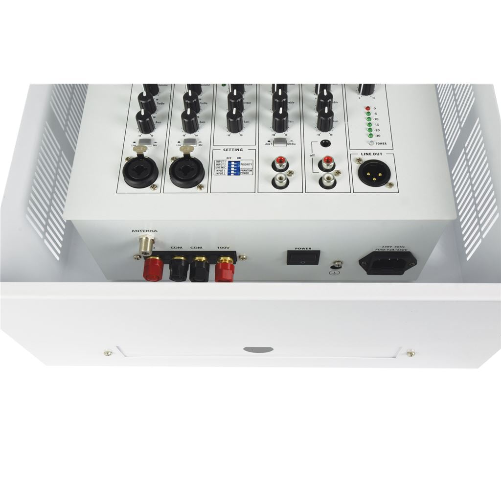 SA-series Secure Wall Amplifier 100V with UHF Mic + Media Player - SA240 +UHF