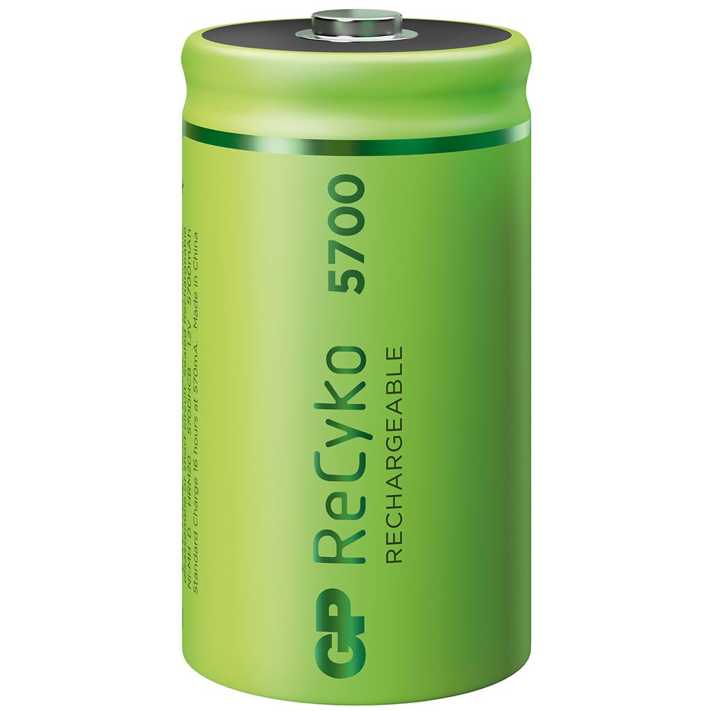 GP Recyko+ NiMH Rechargeable Batteries - 5700 D (Card of 2)