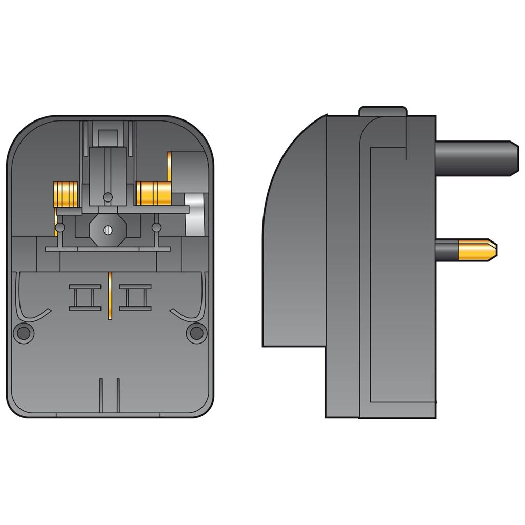 SCP3 Fused European Converter Plug - Black 13A rated plug- bulk