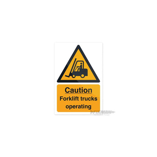 Caution Forklift Trucks Sign - 200 x 300mm Rigid