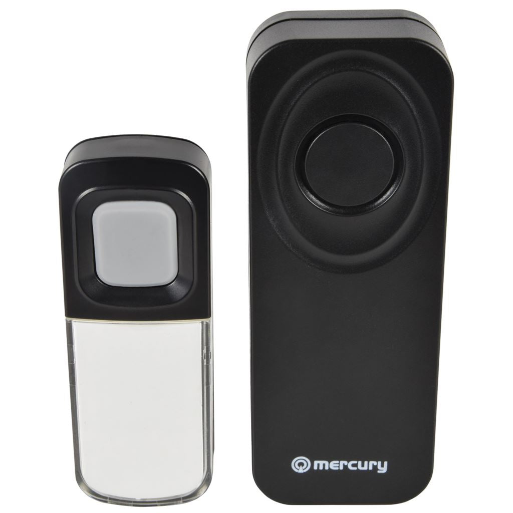 Wireless Waterproof Doorbell with Portable Chime - Black - DB295-BLK