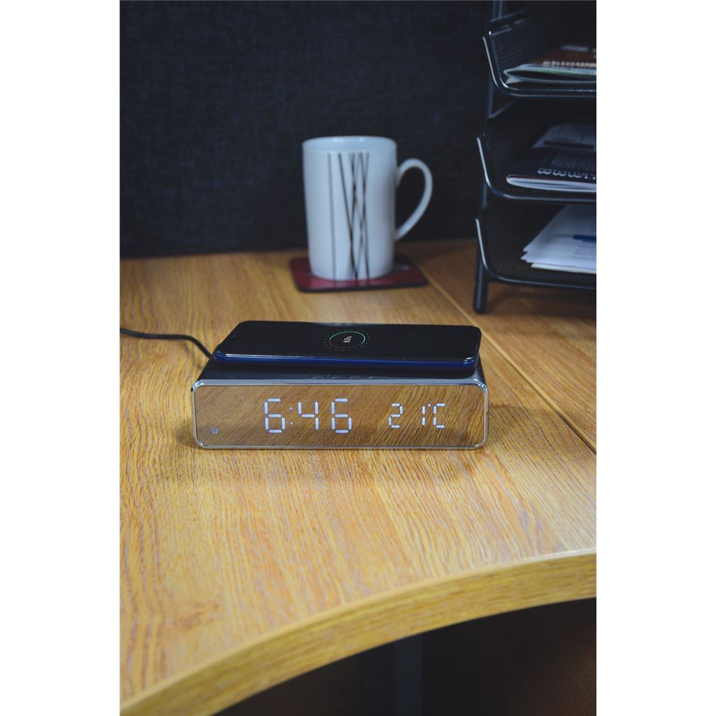 Recharge: Wireless Fast Charging Digital Alarm Clock - Black