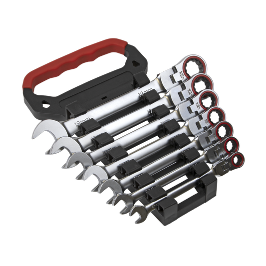 Flexi-Head Ratchet Combination Spanner Set 7pc Metric Platinum Series