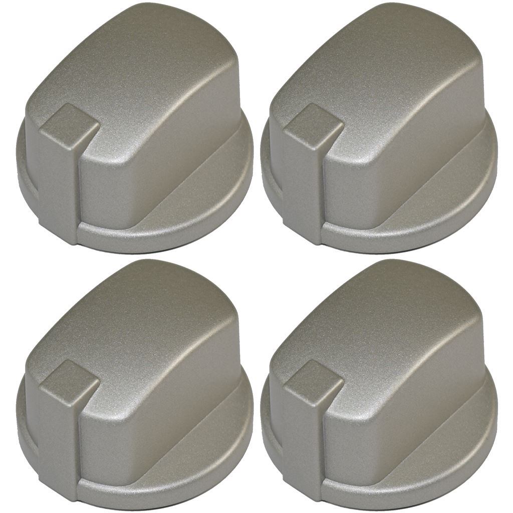 Indesit Compatible Oven Cooker Hob Control Knob Inox Pack of 4