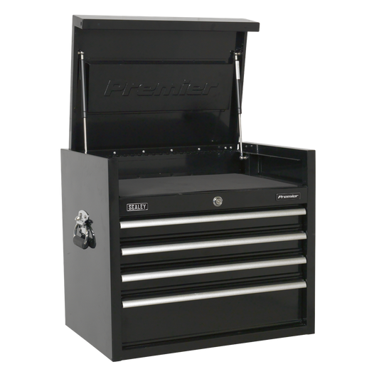 Topchest 4 Drawer 660mm Heavy-Duty Black