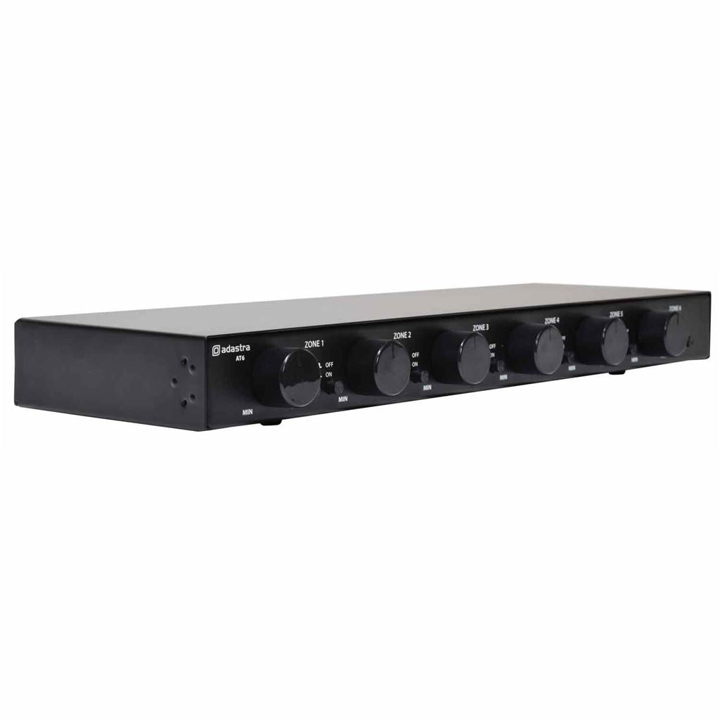 AT6 Rack-mount 100V Attenuator + A/B Source Switch 6 x 30W - Volume Switcher