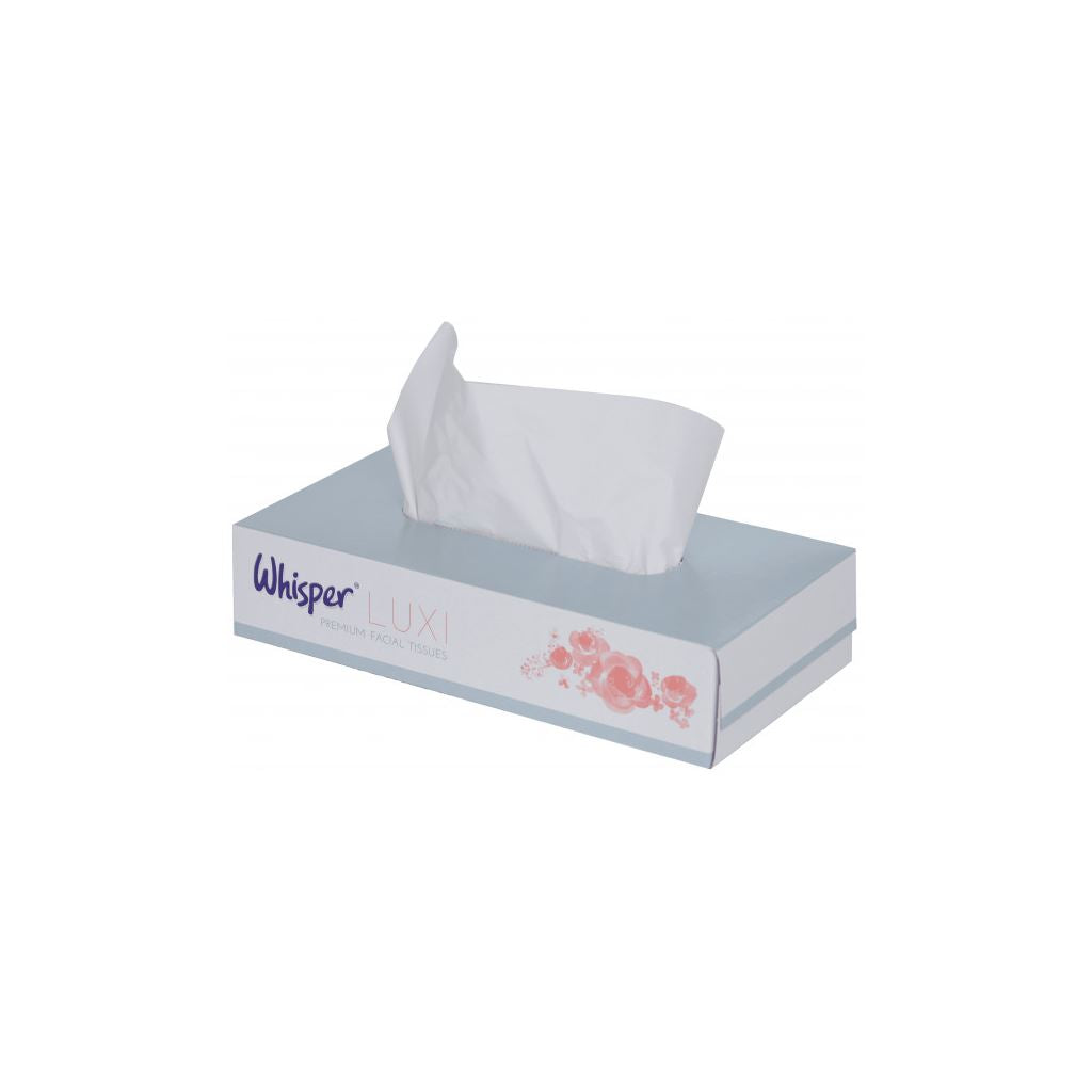 2 Ply White Facial Tissues - 36 Boxes of 98 Sheets