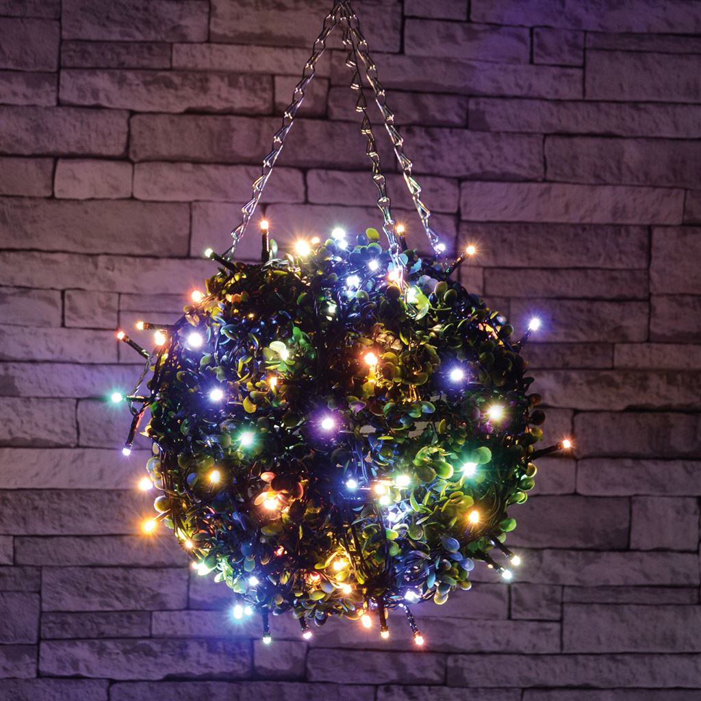 Outdoor LED battery operated String Lights with Timer - 120 Multicolour - BLS120MC