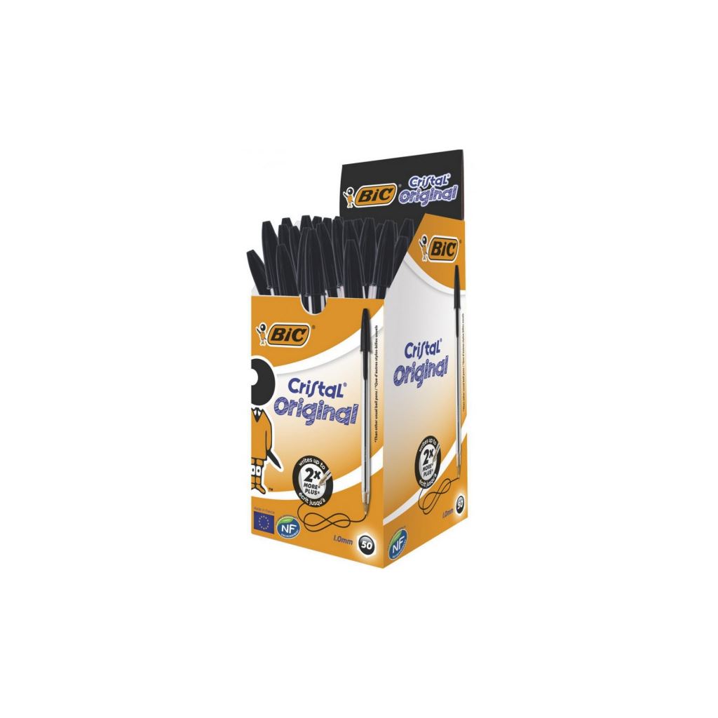 Cristal Ball Point Pens - Black - Box of 50