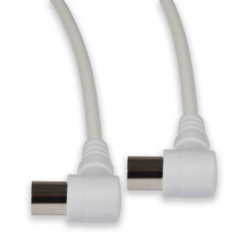 Coaxial Right Angle Plug to Plug Leads - plugs 1.0m