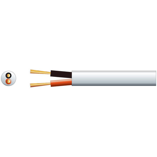 Hi Flex Double Insulated Speaker Cable - cable, 2 (24 0.2mm&#216;) White