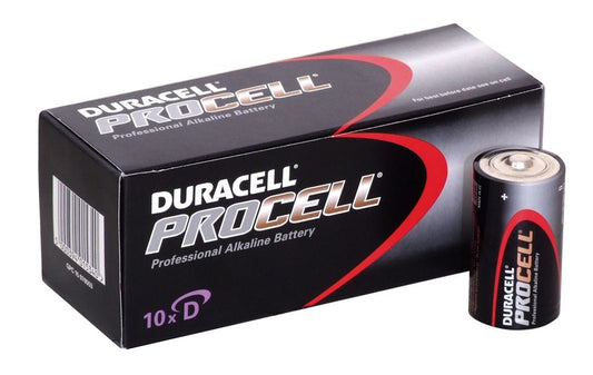 Duracell Procell Alkaline Batteries. Box of 10