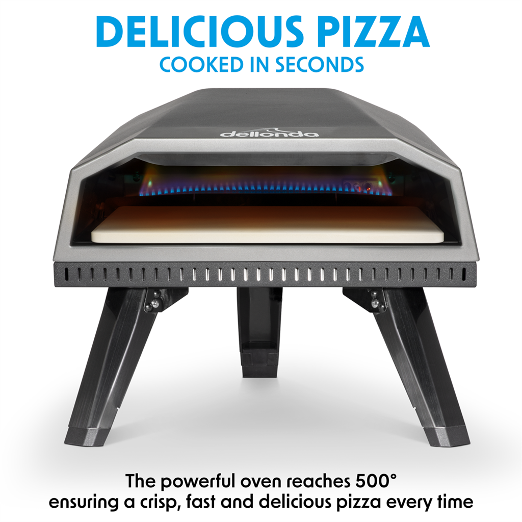 Dellonda Gas Pizza Oven with Gas Regulator, Water Resistant Cover/Carry Bag & 12" Pizza Peel