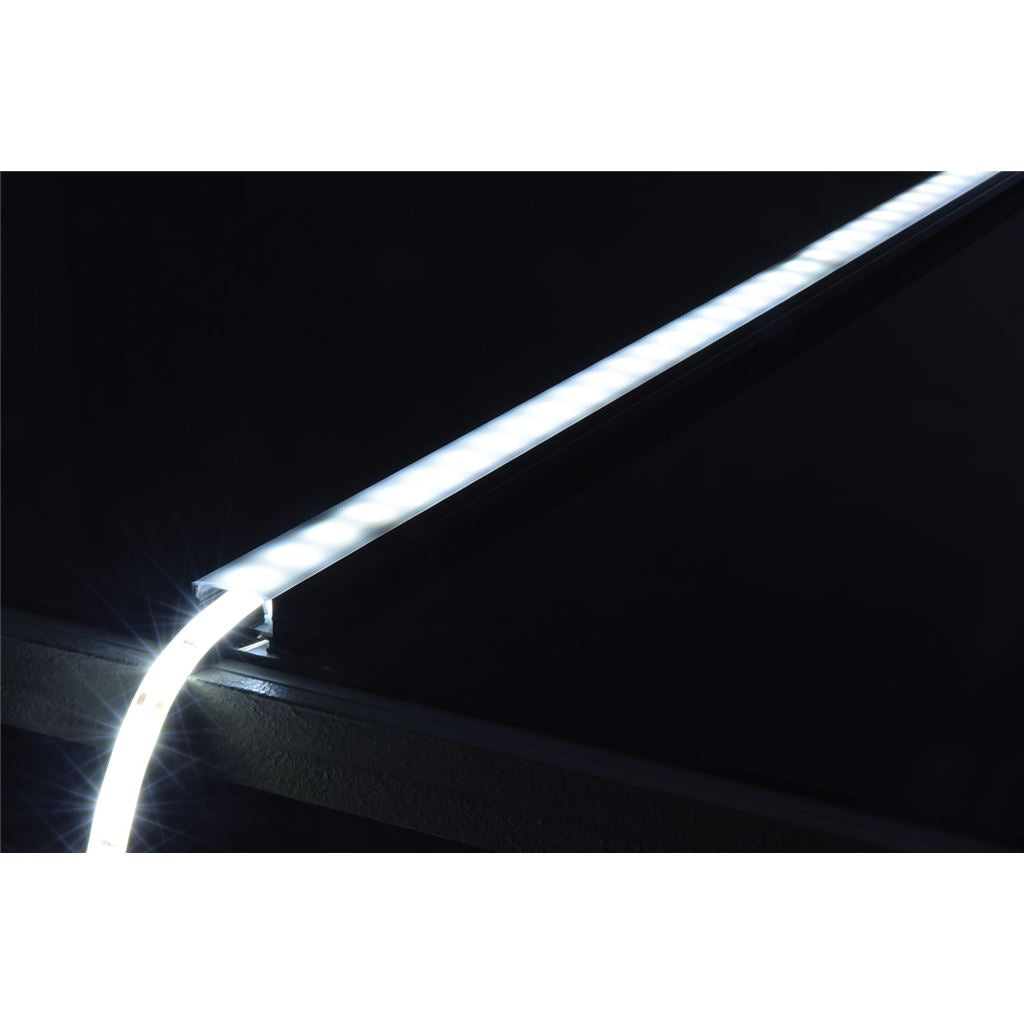 Aluminium LED Tape Profile Wide Crown Black - Blk 1m