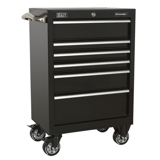 Rollcab 6 Drawer 675mm Heavy-Duty Black