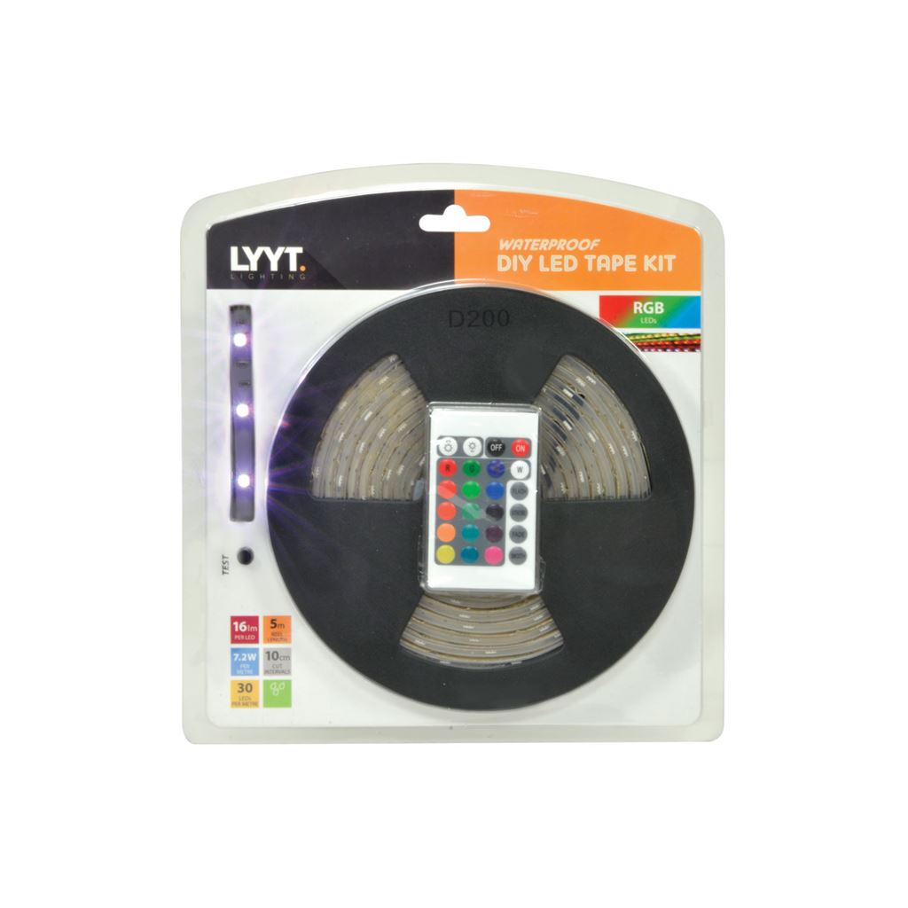 IP68 DIY LED Tape - 5m Multi-colour RGB - kit - DIYH-RGB30