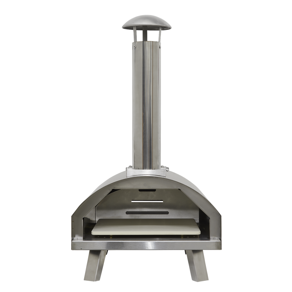 Dellonda 14" Portable Wood-Fired Pizza & Smoking Oven - Stainless Steel