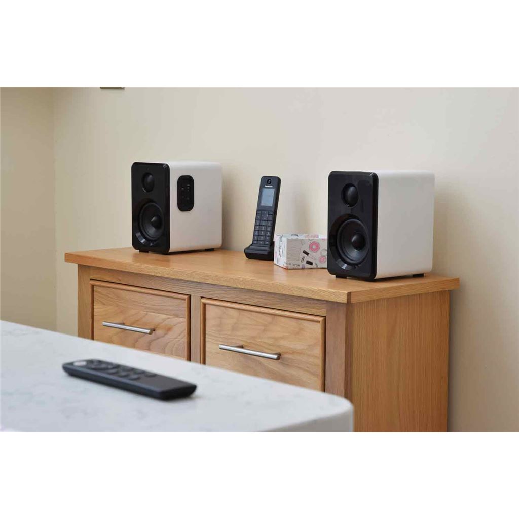 Active Bluetooth Bookshelf Speakers - White - ABS35WHT