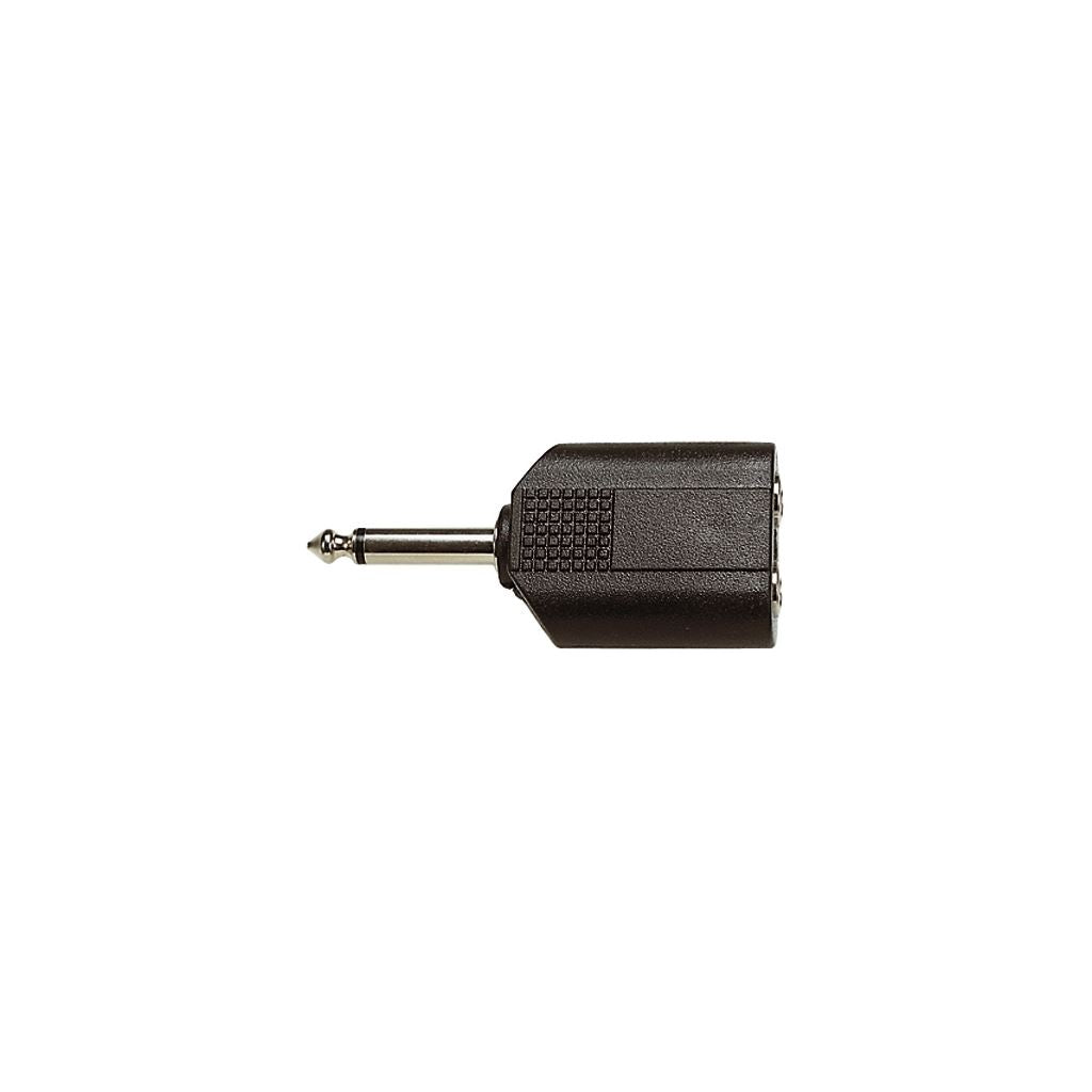 6.35 mm Mono Plug to 2x 6.35 mm Mono Sockets Adaptor