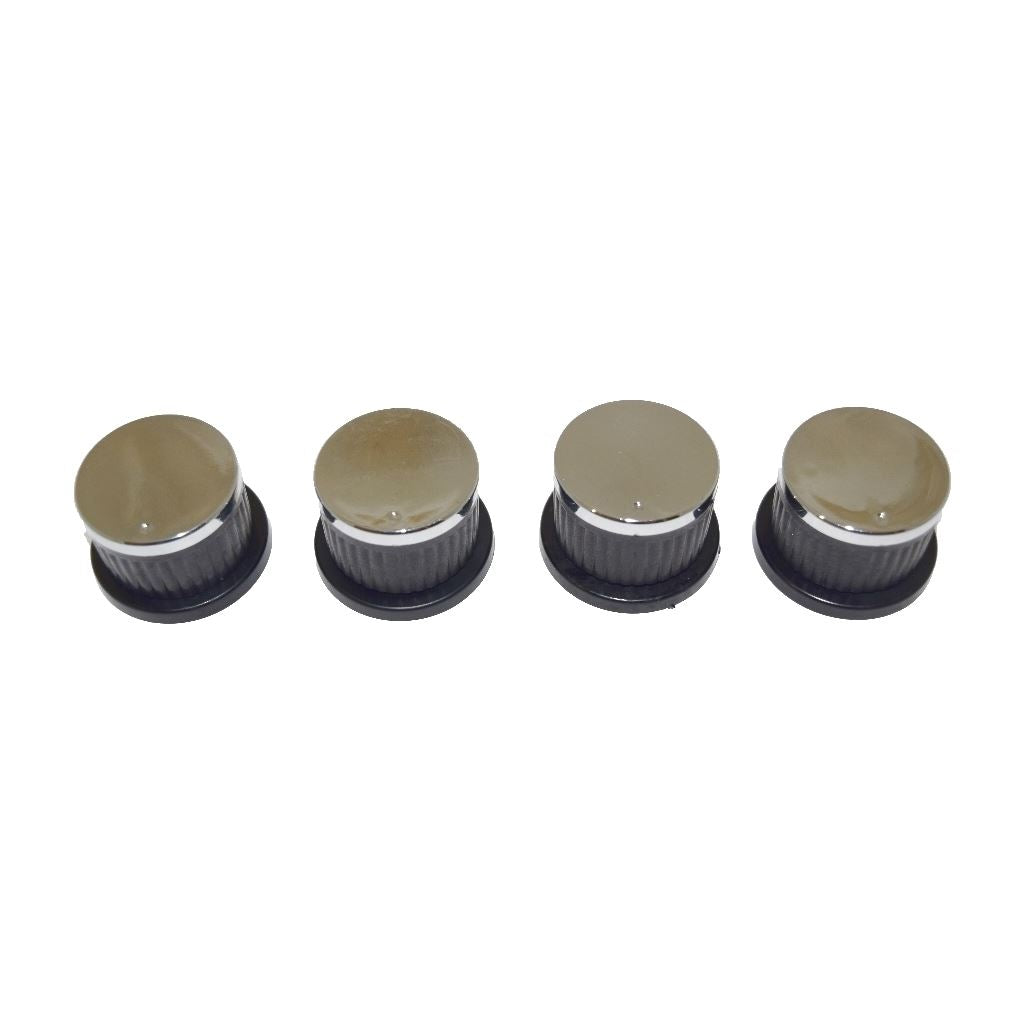 Universal Oven Cooker Hob Knob Dial Pack of 4 Black/Silver