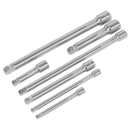 Wobble/Rigid Extension Bar Set 7pc 1/4", 3/8" & 1/2"Sq Drive