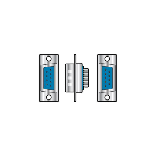 D type plug with gold plated connectors, 9 pin