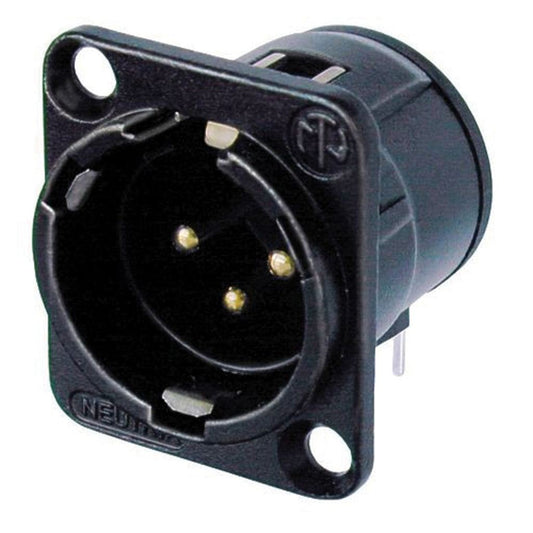 Neutrik NC3MD-H-B Male 3 Pin XLR Chassis Socket