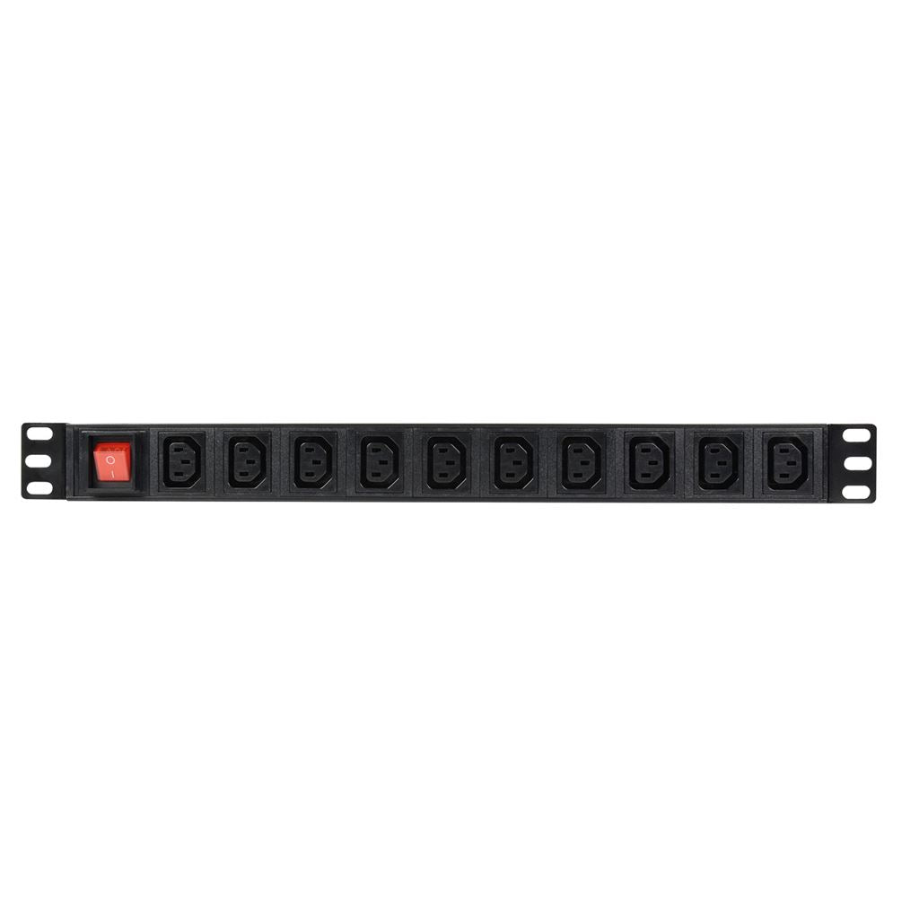 19" Rackmount Power Distribution Units - 1U 10-Gang IEC (C13) Switched 1.8m - 1U-PDU-10C13