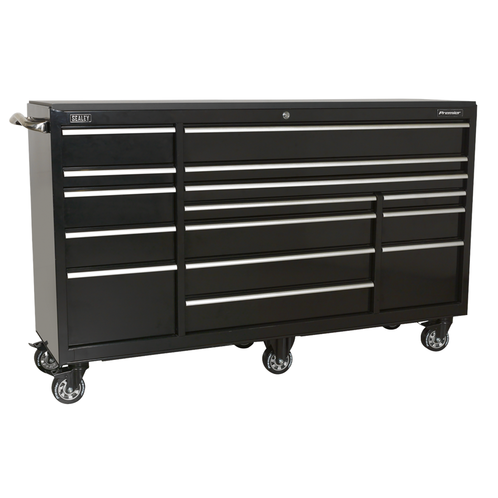 Rollcab 15 Drawer 1845mm Heavy-Duty Black