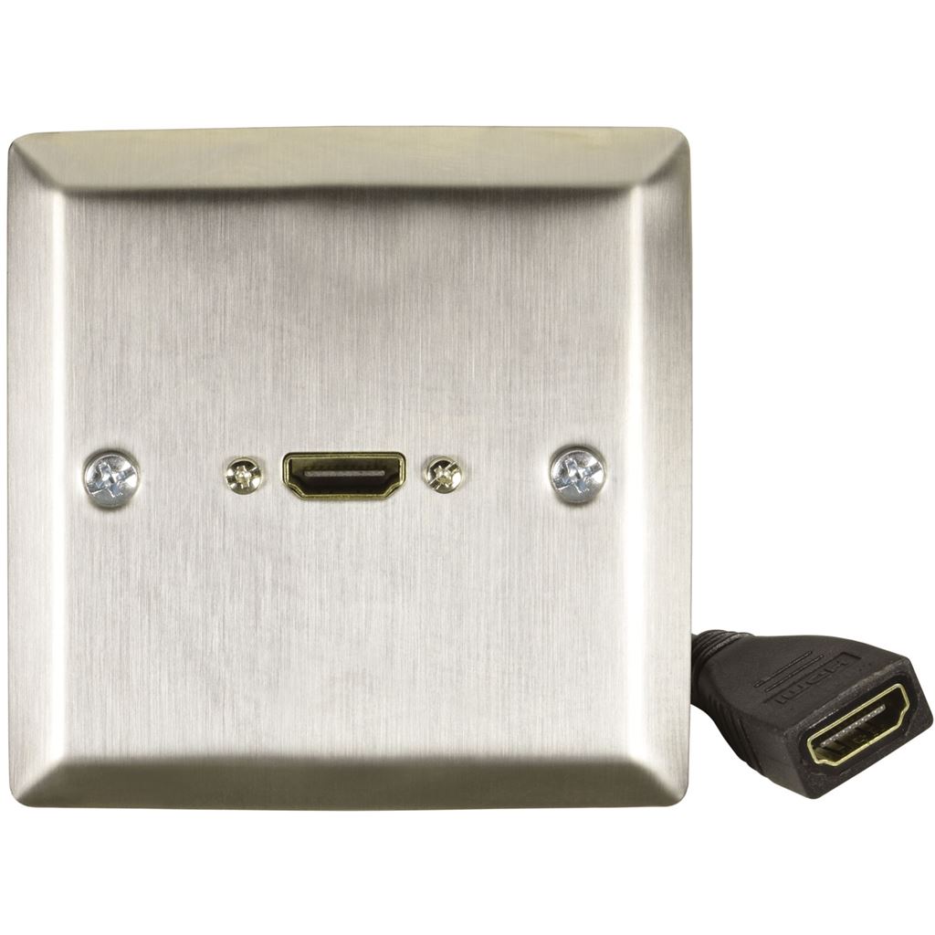 Steel HDMI Wallplate with Female Tail